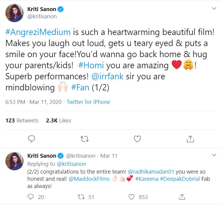 Bollywood roots for Angrezi Medium – Kriti Sanon to Boman Irani  