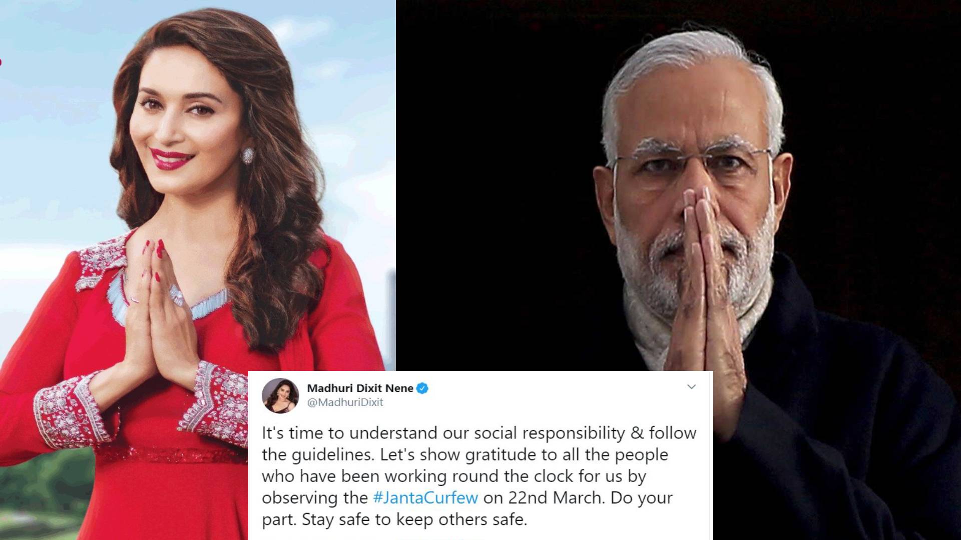 Madhuri requests to follow Janta curfew laid by the PM