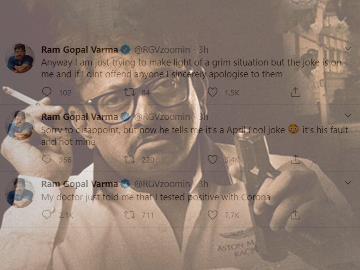 Ram Gopal Varma apologizes for the April fool prank about coronavirus