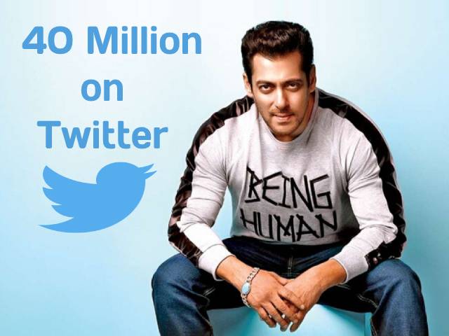 Second ever Bollywood actor Salman Khan crossed 40 million on Twitter