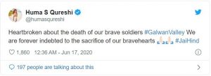 Bollywood celebs on martyrs who lost their lives in Galwan valley clash  