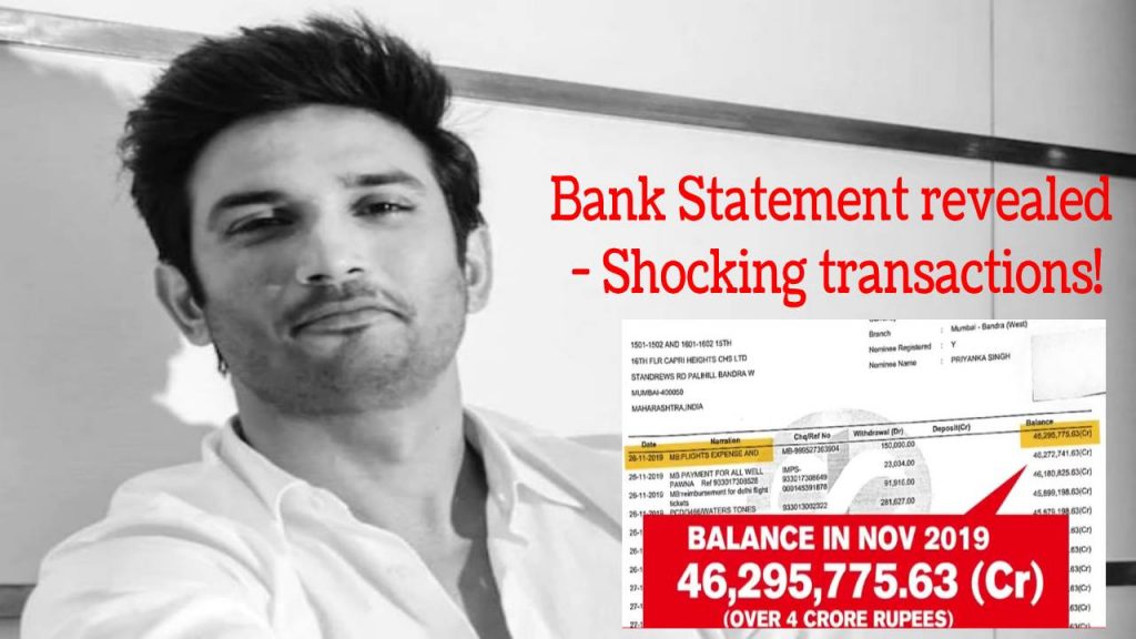 Sushant Singh Rajput’s bank statement revealed – Unusual transactions & more