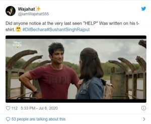 Sushant Singh Rajput's t-shirt in Dil Bechara Trailer creates buzz on the internet  