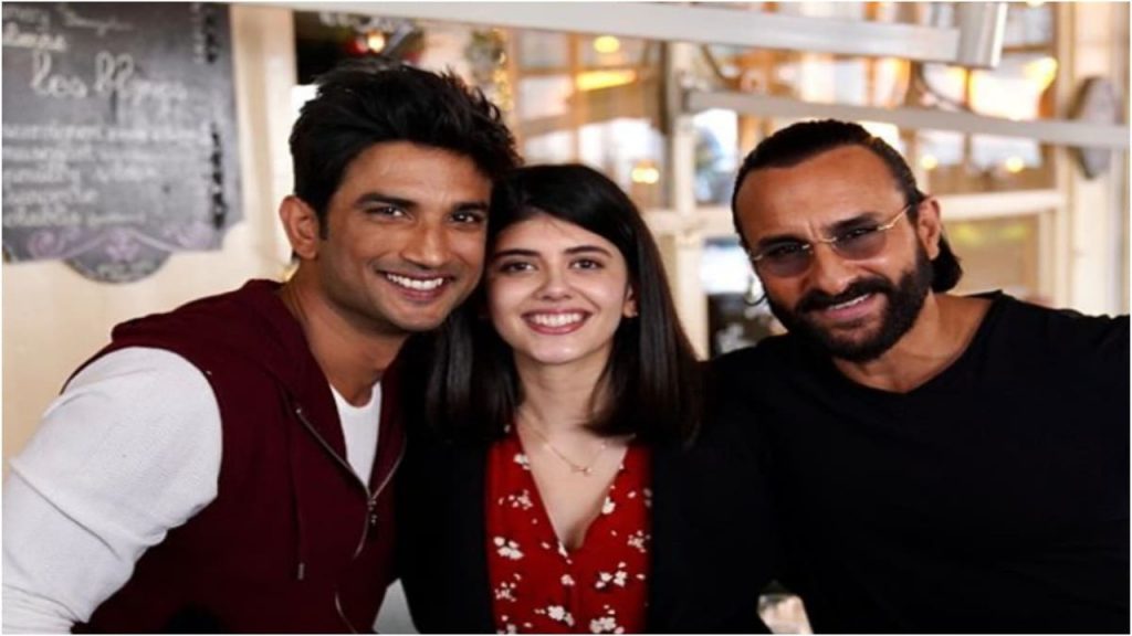 Sanjana Sanghi took to Instagram to share a picture with Saif Ali Khan and Sushant Singh Rajput