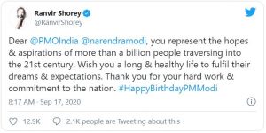 Bollywood wish PM Modi a Happy Birthday! - From Kangana to Karan Johar  