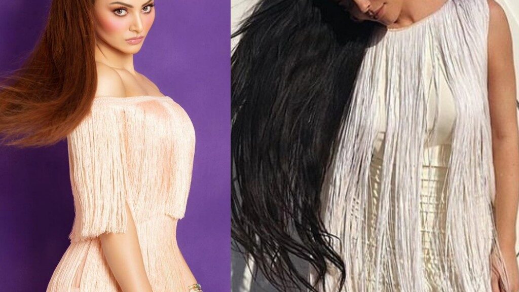 Urvashi Rautela & Kylie Jenner brings back 70s fashion with a fringe dress
