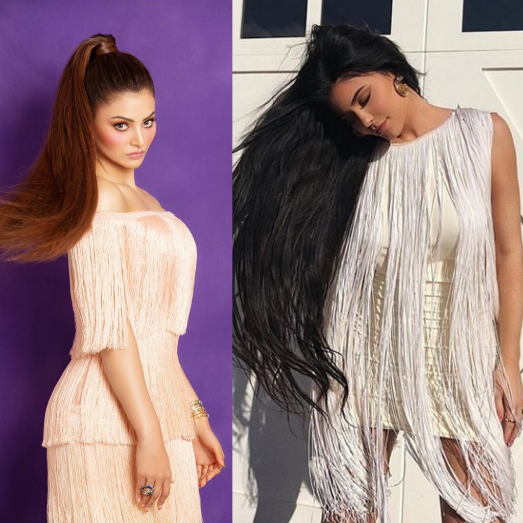 Urvashi Rautela & Kylie Jenner brings back 70s fashion with a fringe dress  