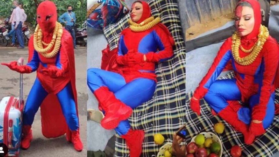 Rakhi Sawant in spiderman costume enters the Bigg Boss OTT house | Dance Video inside!  