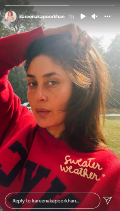 Kareena at Pataudi Palace shares a selfie welcoming the 'Sweater Weather'  