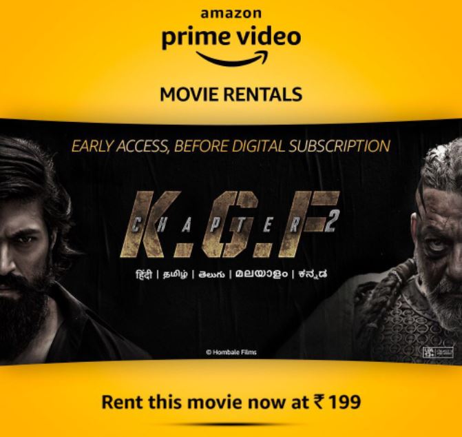 K.G.F: Chapter 2 on Amazon Prime Video with ‘Early Access’ Rentals  