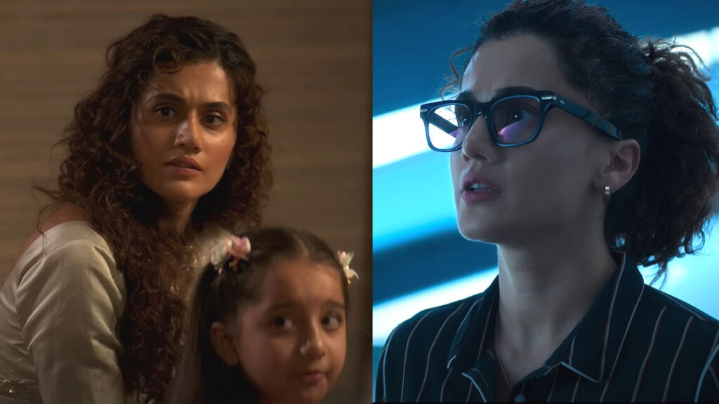 Two looks of Taapsee from different timelines in the Dobaaraa movie