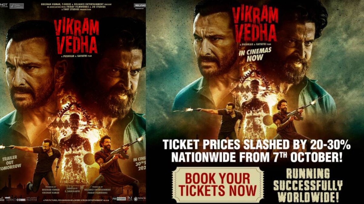 Vikram Vedha movie ticket prices slashed by 20 – 30%