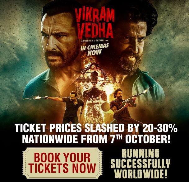 Vikram Vedha movie ticket prices slashed by 20 - 30%  