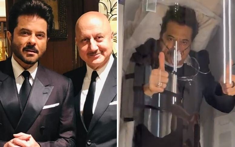 Anupam Kher drops a video of Anil Kapoor trying oxygen therapy – See Now!