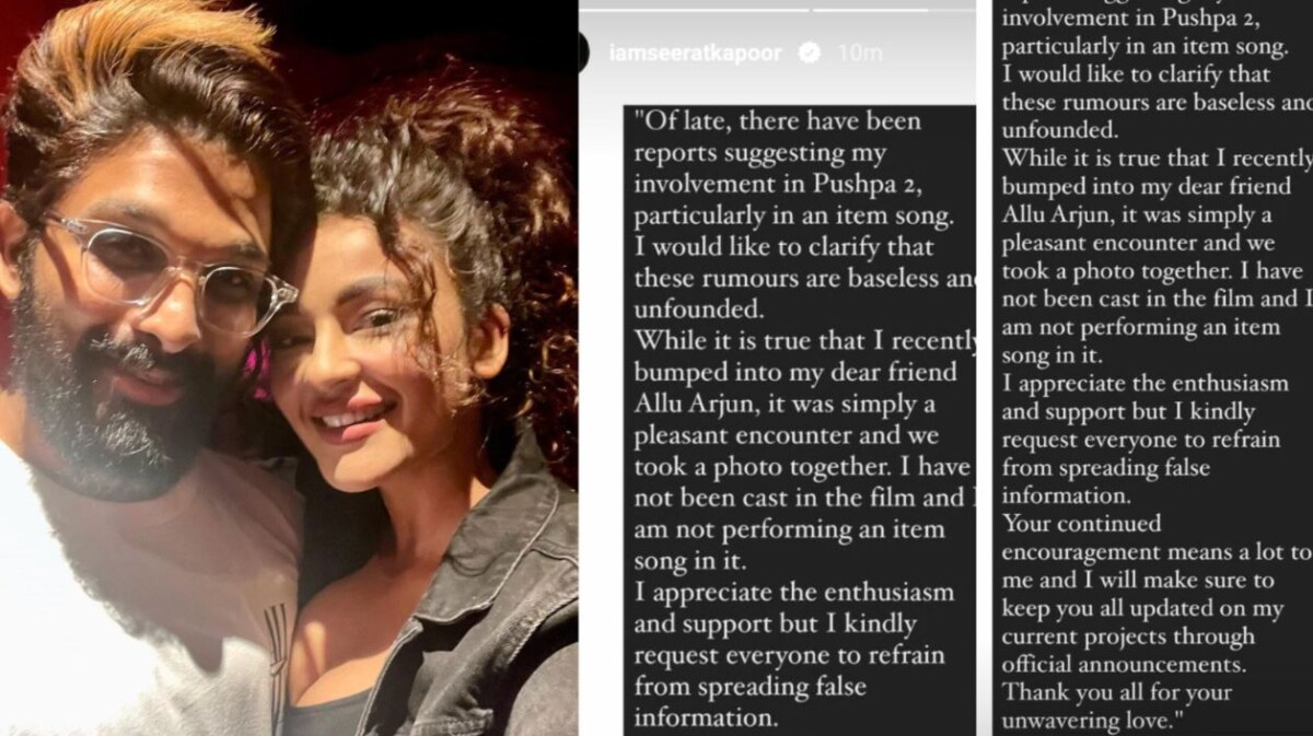Seerat Kapoor drops truth about doing item song in Pushpa 2