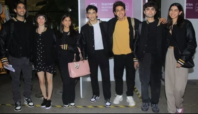 The Archies film Gang leaves for Brazil in matching jackets